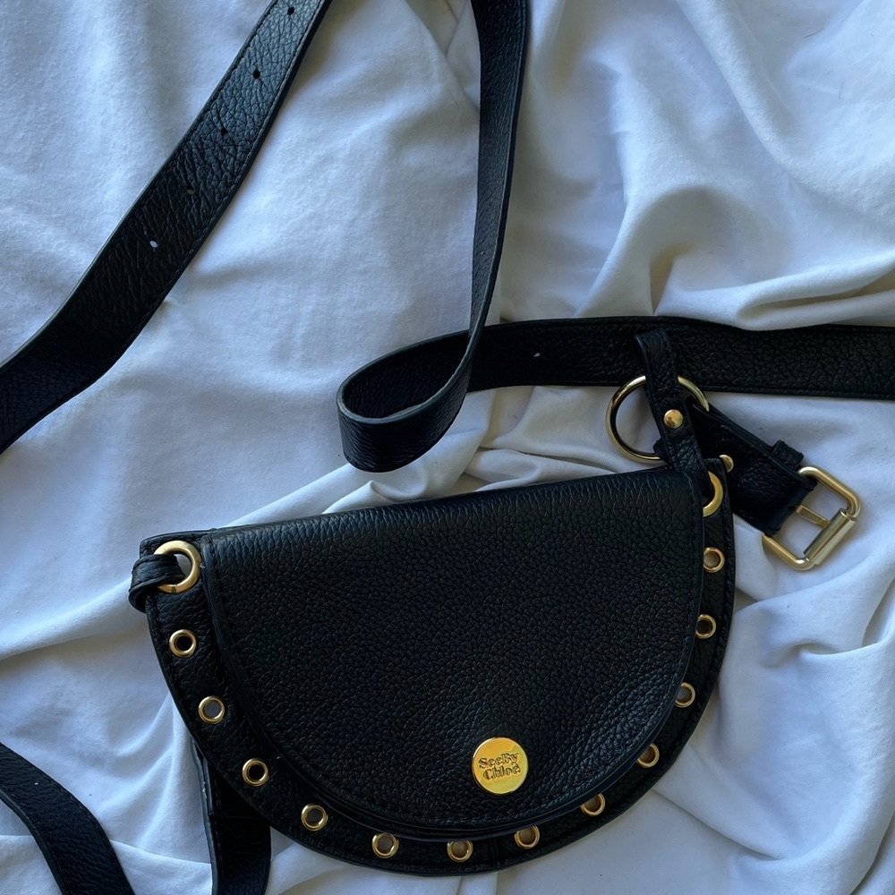 See by Chloe Black Leather Belt/Crossbody Bag